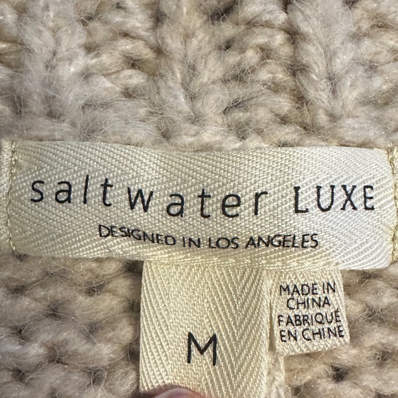 Saltwater Luxe Hello Sunshine Open Knit Cardigan M Coastal Boho - Picture 5 of 10
